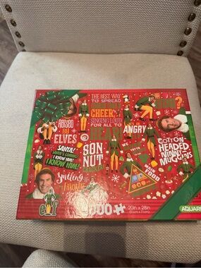 Aquarius Elf Movie 1000-Piece Jigsaw Puzzle - Red/Green Holiday Design